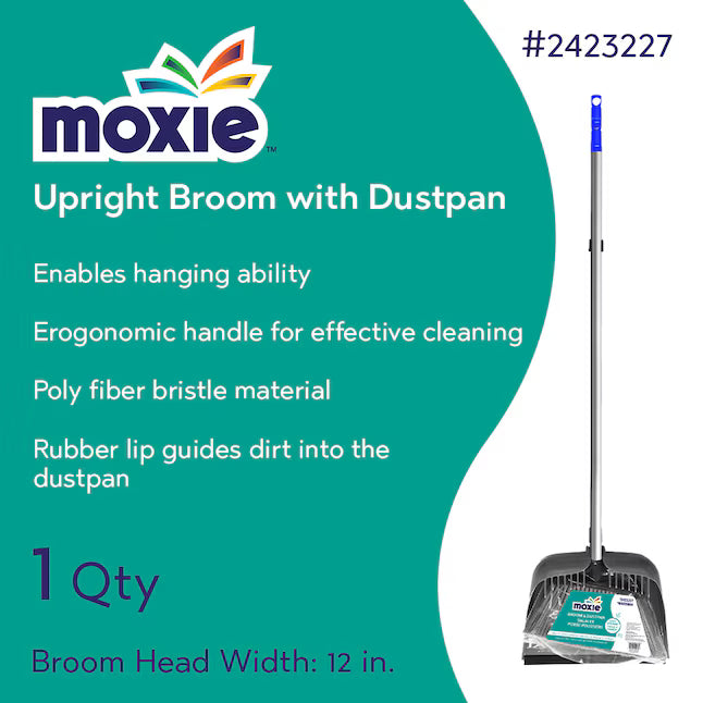 MOXIE 12-in Poly fiber Smooth surface All-purpose Lobby Broom