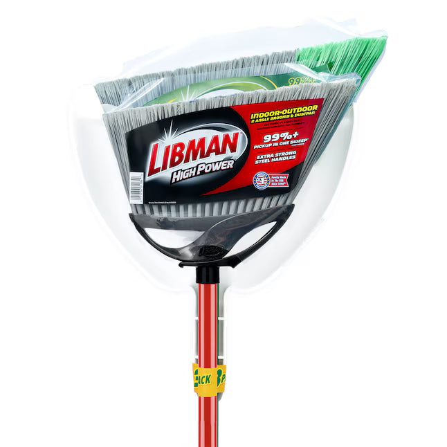 Libman 13.75-in Poly fiber Multi-surface Angle with dustpan Upright Broom