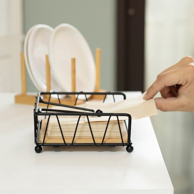 Basicwise Black Metal Countertop Paper Towel Holder