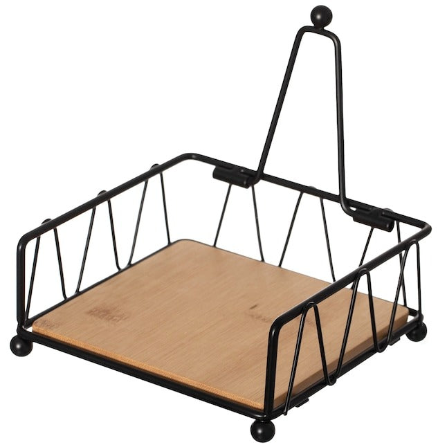 Basicwise Black Metal Countertop Paper Towel Holder