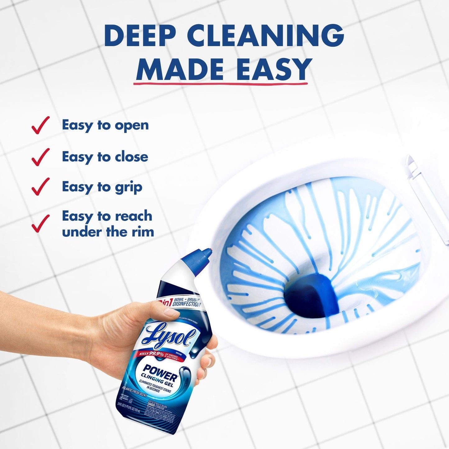 Lysol Advanced Toilet Bowl Gel Cleaner – 32 fl oz (4-Pack)