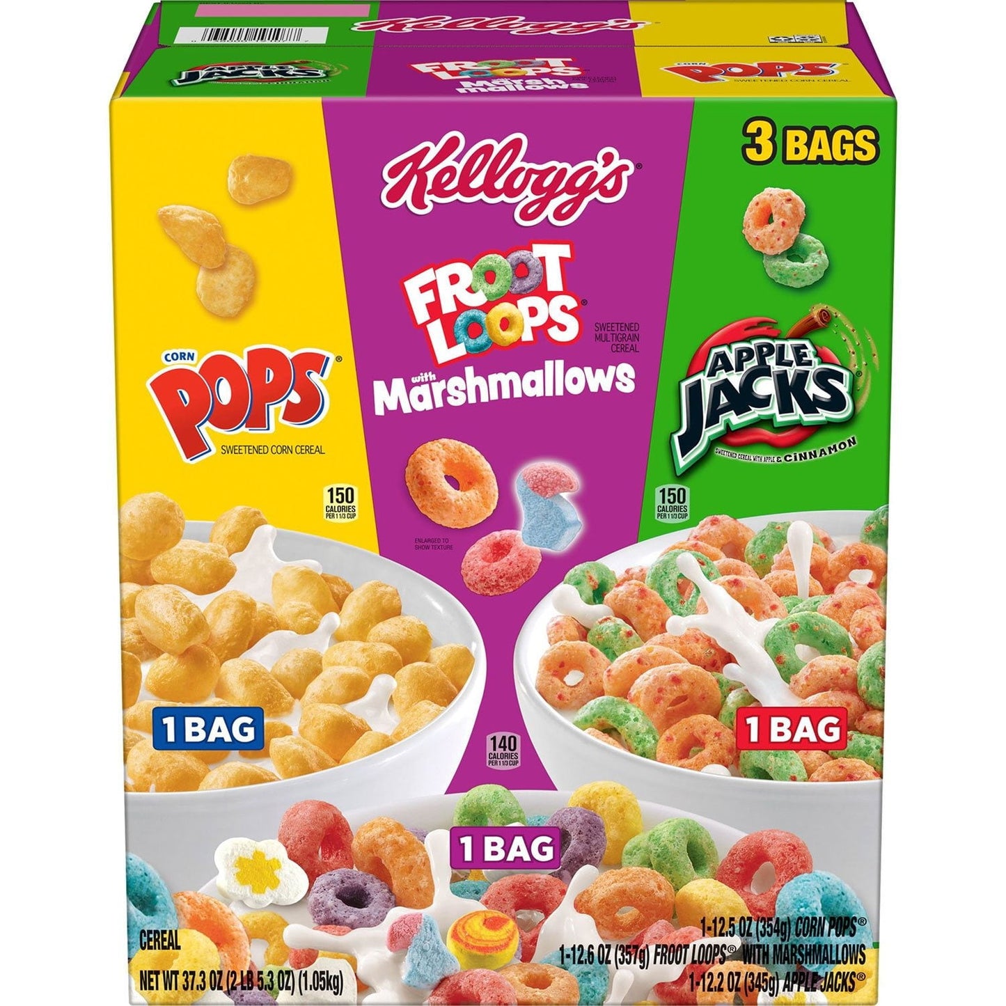 Kellogg's Cereal, Variety Pack, 37.3 oz.