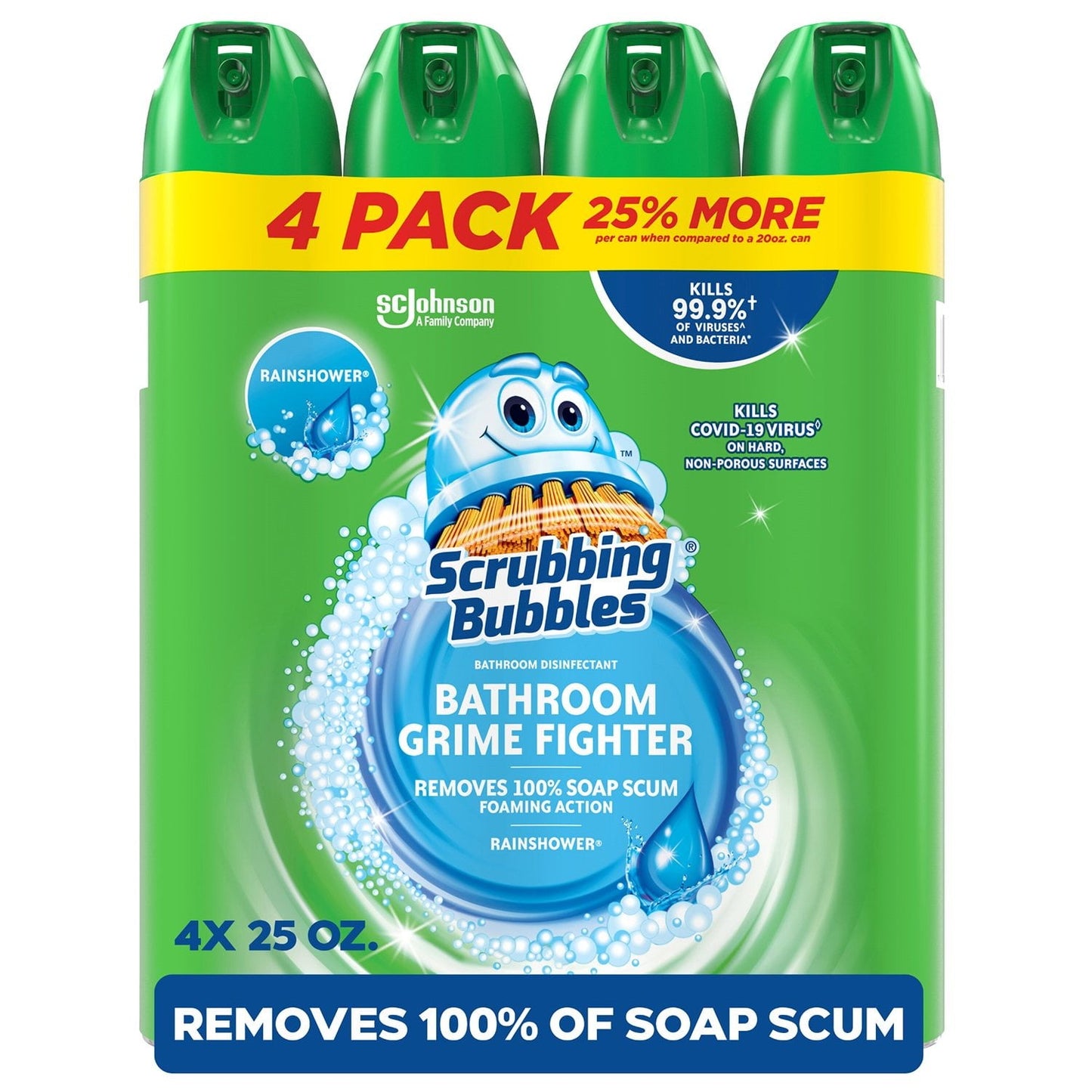 Scrubbing Bubbles Bathroom Cleaner – Rainshower, 4-Count (100 oz)