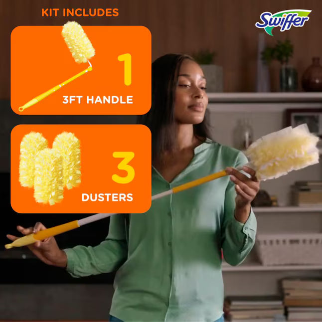 Swiffer Dusters Heavy Duty Kit Poly fiber Extendable Dusting wand