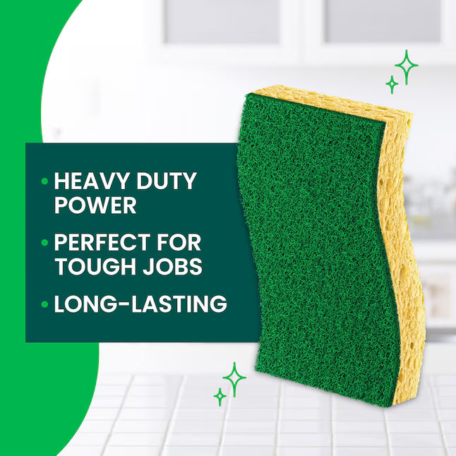 Scotch-Brite Heavy Duty Cellulose Sponge with scouring pad 6 -Pack