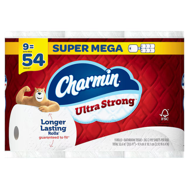 Charmin Ultra Strong Super Mega 9 -Pack 2-ply Toilet Paper
