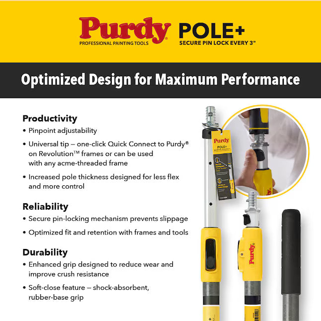 Purdy 4-ft to 8-ft Pole+ Telescoping Fiberglass Extension Pole