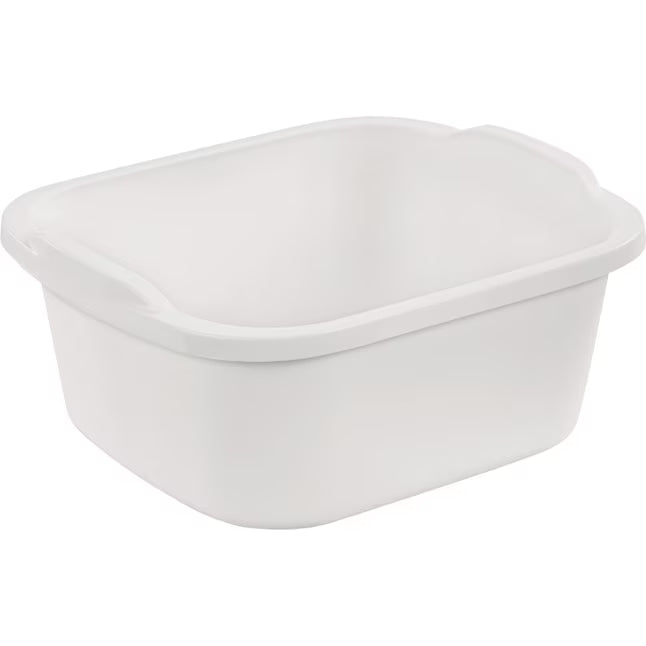 Sterilite Set of 2 White 12 Quart Dishpans for Household Tasks