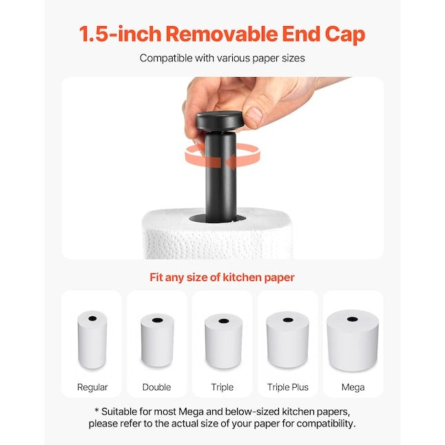 VEVOR Paper Towel Holder Countertop Stainless Steel Kitchen Paper Towel Stand