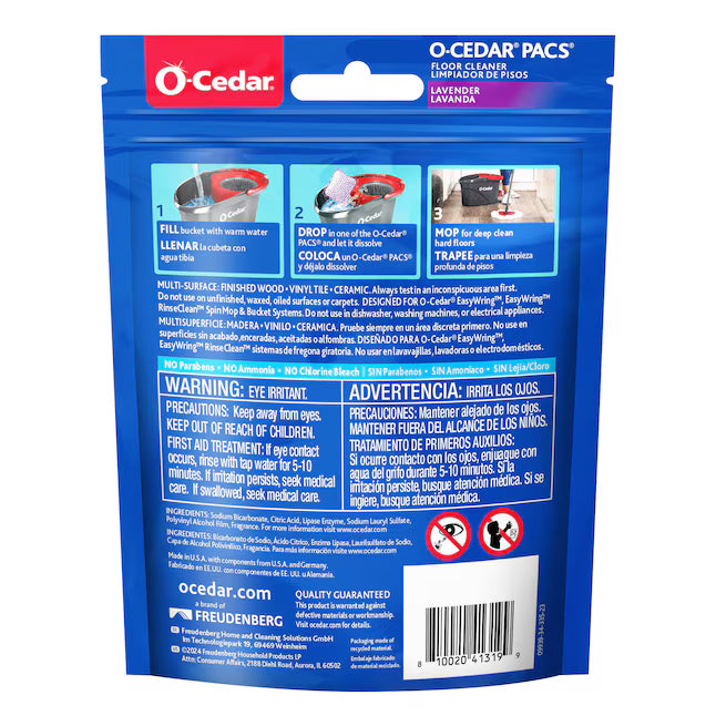 O-Cedar PACS Lavender Packet Floor Cleaner 10 -Count