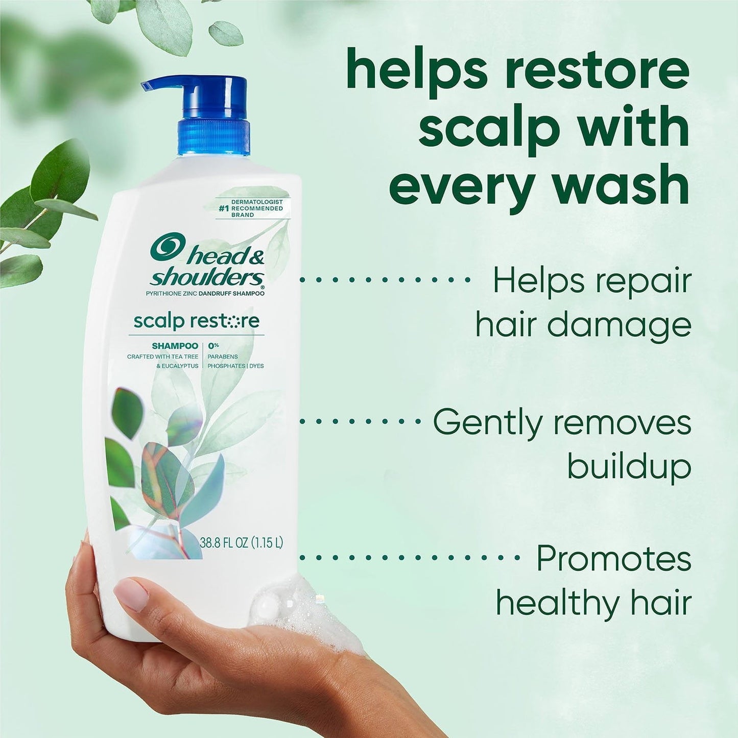 Anti-Dandruff Shampoo with Tea Tree & Eucalyptus – 38.8 fl oz