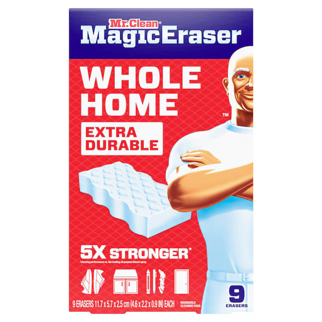 Mr. Clean Whole Home Extra Durable Melamine Cleaning pad 9 -Pack