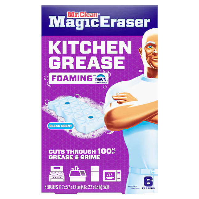 Mr. Clean Kitchen Grease Foaming Eraser Melamine Cleaning pad 6 -Pack