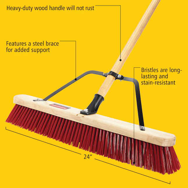 Rubbermaid Commercial Products 24-in Poly fiber Rough surface All-purpose Push Broom