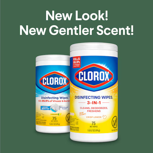 Clorox Free Clear 75 -Count Unscented Disinfectant Wipes All-Purpose Cleaner