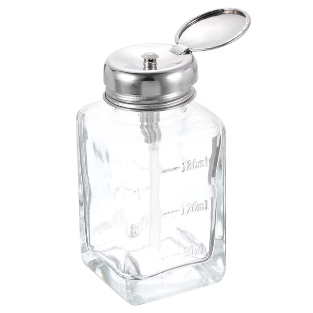 Harfington Solvent Alcohol Dispensers 180ml(6.1oz) Push Down Liquid Dispenser Pump Bottle Sprinkler Head with Plastic Tube and Aluminum Core for Alcohol Solution