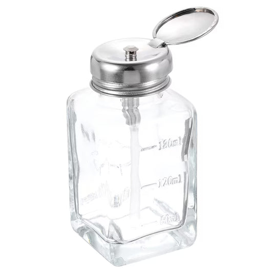 Harfington Solvent Alcohol Dispensers 180ml(6.1oz) Push Down Liquid Dispenser Pump Bottle Sprinkler Head with Plastic Tube and Aluminum Core for Alcohol Solution