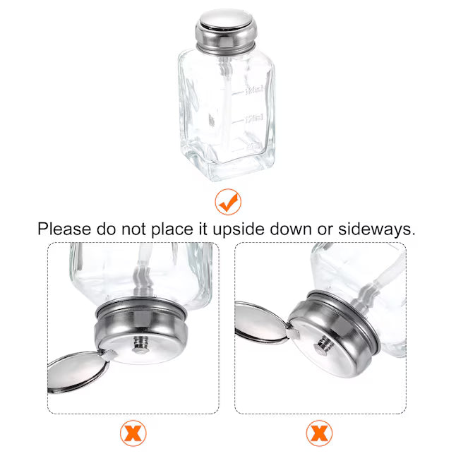 Harfington Solvent Alcohol Dispensers 180ml(6.1oz) Push Down Liquid Dispenser Pump Bottle Sprinkler Head with Plastic Tube and Aluminum Core for Alcohol Solution