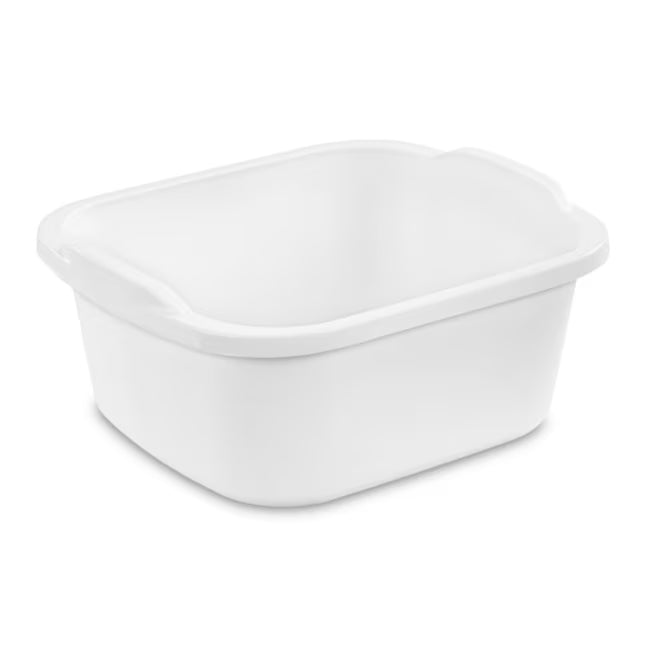 Sterilite 12 Quart Durable Reinforced Plastic Kitchen Dishpan w/ Handles 8 Pack