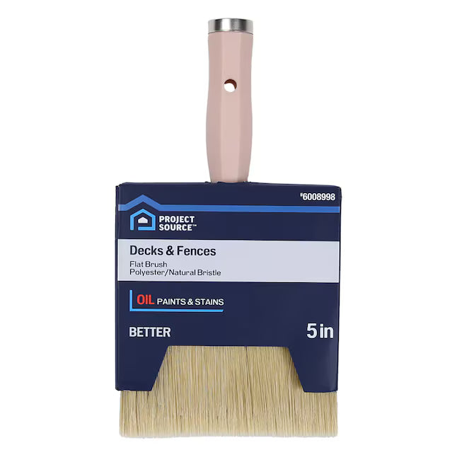 Project Source Better Oil Paints and Stains for Decks and Fences 5-in Reusable Flat Stain Brush
