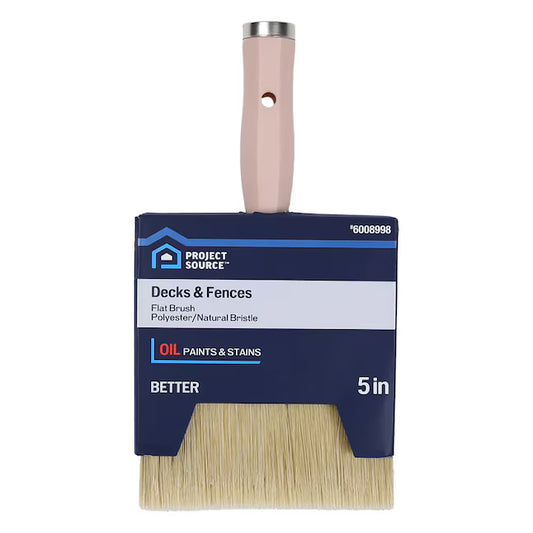 Project Source Better Oil Paints and Stains for Decks and Fences 5-in Reusable Flat Stain Brush