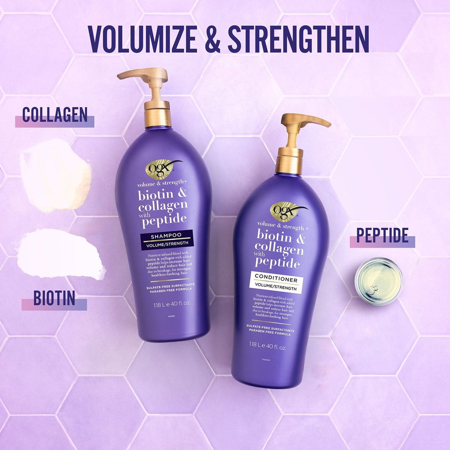 OGX Thick & Full + Biotin & Collagen Volumizing Shampoo – 72+ Hour Volume & Body