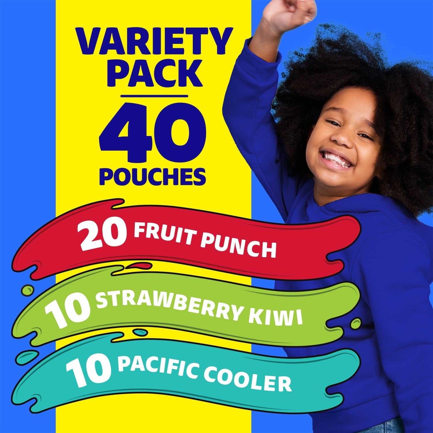 Capri Sun Juice Drink Variety Pack Fruit Punch, Strawberry Kiwi & Pacific Cooler, 6 fl oz Pouches, 40 Count