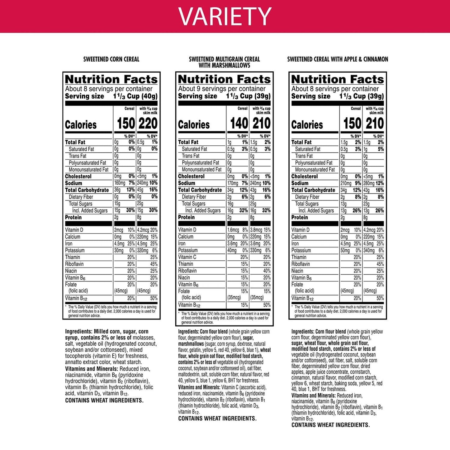 Kellogg's Cereal, Variety Pack, 37.3 oz.