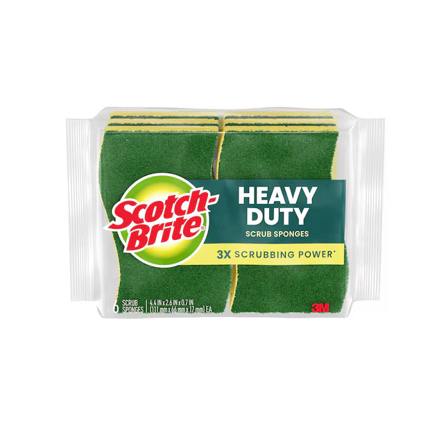 Scotch-Brite Heavy Duty Cellulose Sponge with scouring pad 6 -Pack