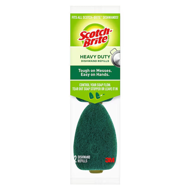 Scotch-Brite ScotchBrite Green SoapDispensing Dishwand Sponge Refills 2 Pack Heavy Duty Cleaning