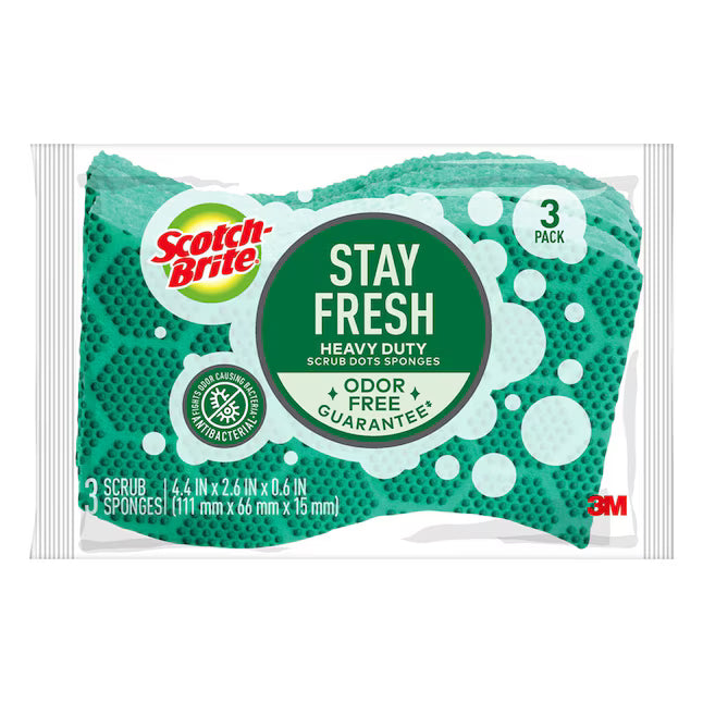 Scotch-Brite ScotchBrite Heavy Duty Scrub Dots Sponge 3 Pack for Powerful Cleaning