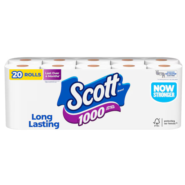 SCOTT 1000 20 -Pack 1-ply Toilet Paper