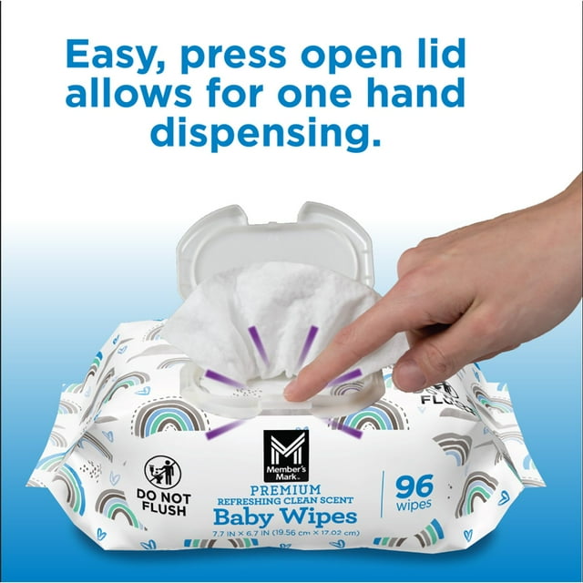 Member’s Mark Premium Baby Wipes – Refreshing Clean Scent (12 Pack, 1152 Wipes, 19 lb Total Weight)