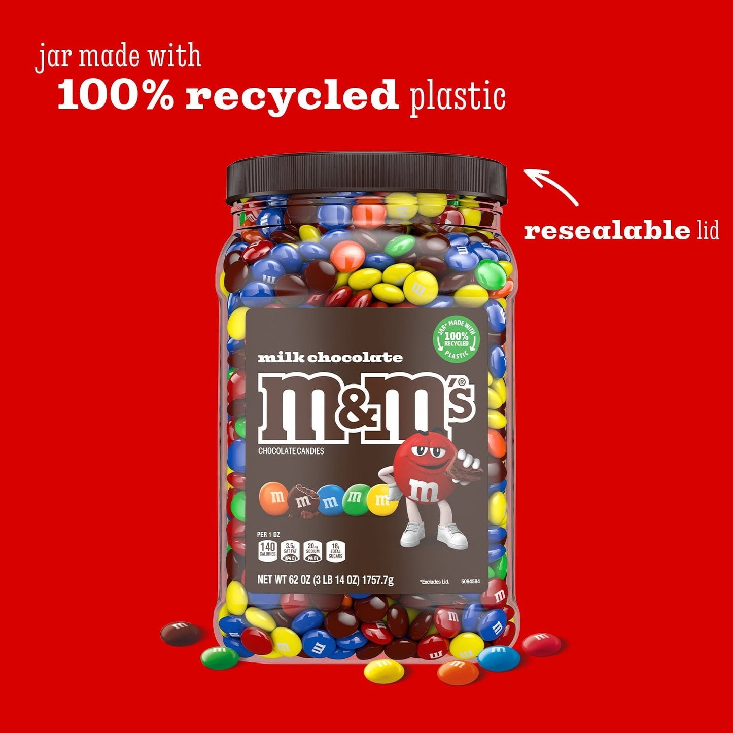 M&M'S Milk Chocolate Candy, 62 oz.