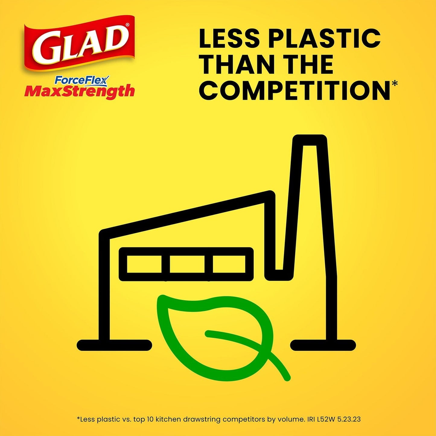 Glad ForceFlex MaxStrength with Clorox Tall Kitchen Drawstring Trash Bags, Lemon Fresh Scent, 13 Gallon, 120 ct.
