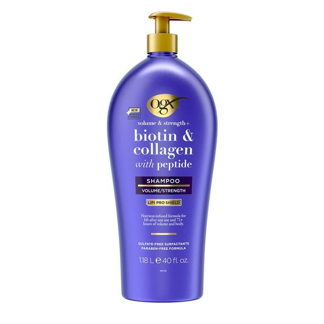 OGX Thick & Full + Biotin & Collagen Volumizing Shampoo – 72+ Hour Volume & Body