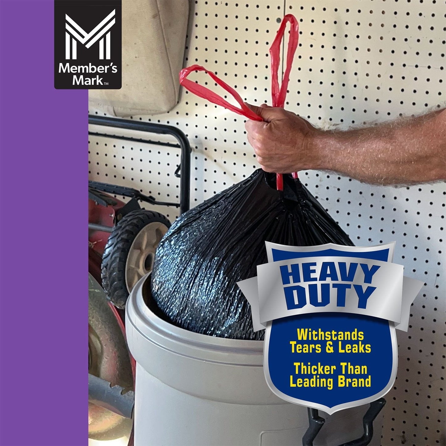 33-Gallon Drawstring Trash Bags – Heavy-Duty Power-Guard, 90 Ct Bulk Pack