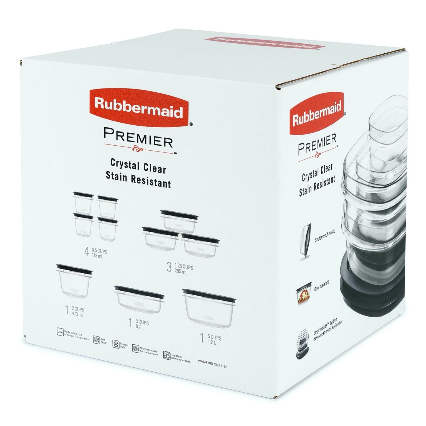 Rubbermaid Premier 20-Piece Easy Find Lids Food Storage Containers