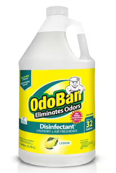 OdoBan 1 Gal. Lemon Disinfectant and Odor Eliminator, Fabric Freshener, Mold Control, Multi-Purpose Cleaner