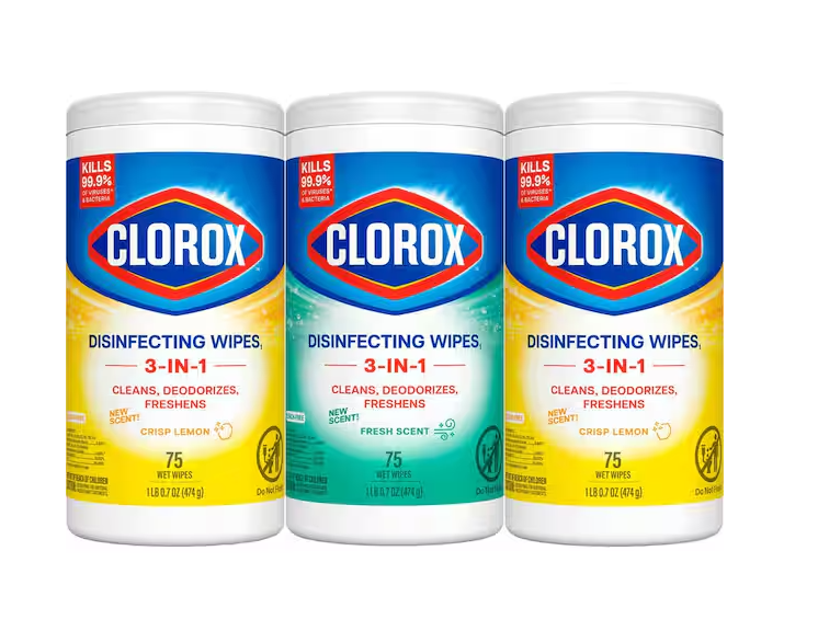 75-Count Crisp Lemon and Fresh Scent Bleach Free Disinfecting Cleaning Wipes (3-Pack)