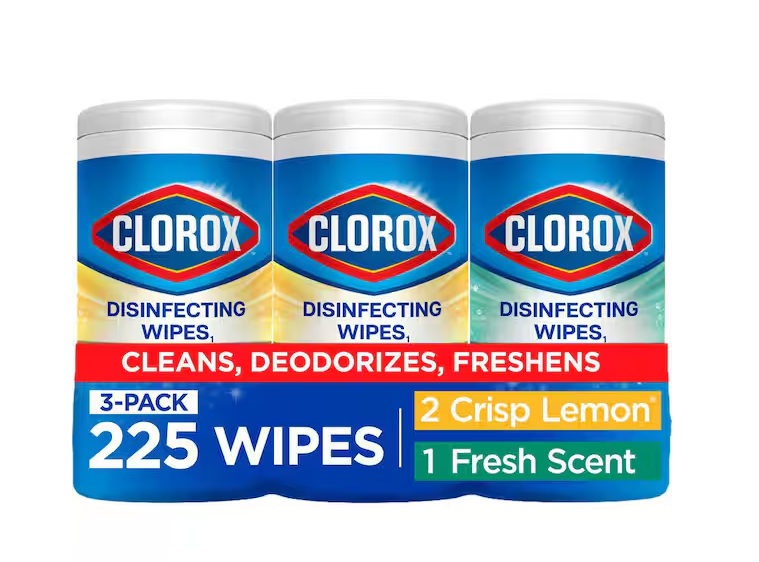 75-Count Crisp Lemon and Fresh Scent Bleach Free Disinfecting Cleaning Wipes (3-Pack)