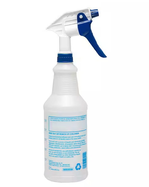 32 oz. Heavy Duty Pro All Purpose Spray Bottle; Refillable Bottle with Adjustable Nozzle
