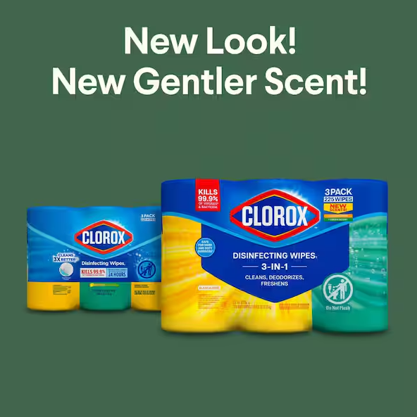 75-Count Crisp Lemon and Fresh Scent Bleach Free Disinfecting Cleaning Wipes (3-Pack)