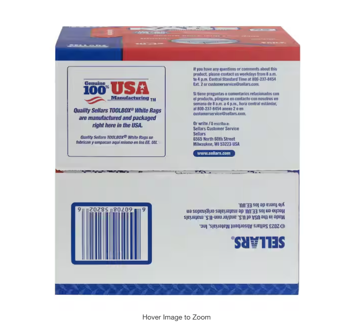 Professional White Rags (200 Sheets; 10 in. W x 11 in. L Sheet Size; Disposable Painter's Rags - Natural Fibers)