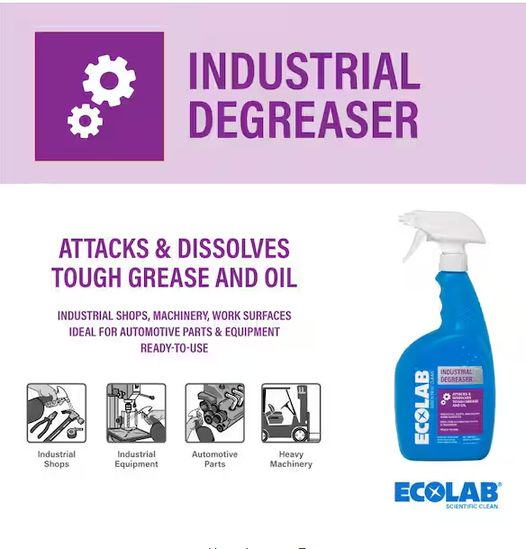 ECOLAB 32 oz. Professional Strength Industrial Degreaser Spray, Attacks Grease, Buildup and Stains