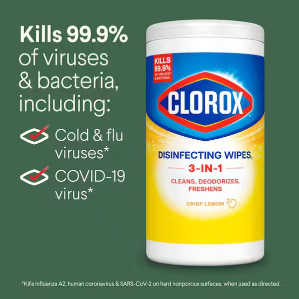 75-Count Crisp Lemon and Fresh Scent Bleach Free Disinfecting Cleaning Wipes (3-Pack)