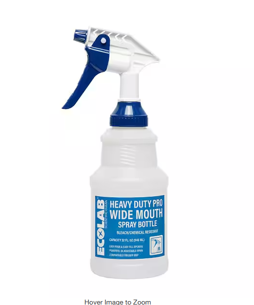 32 oz. Heavy-Duty Pro Wide Mouth Bleach Resistant Spray Bottle