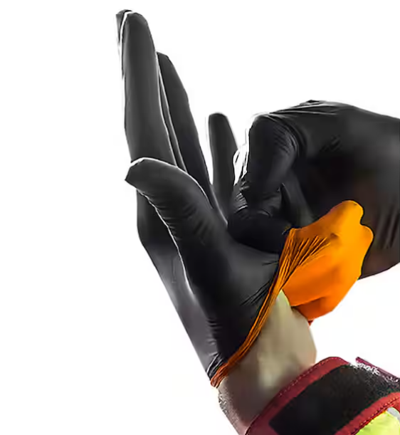 Pop-N-Go Black Disposable Heavy Duty Nitrile Gloves, Size Medium (40-Count)