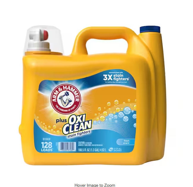 Fresh Scent Plus OxiClean Liquid Laundry Detergent, 128-Loads, 166.5 fl.oz.