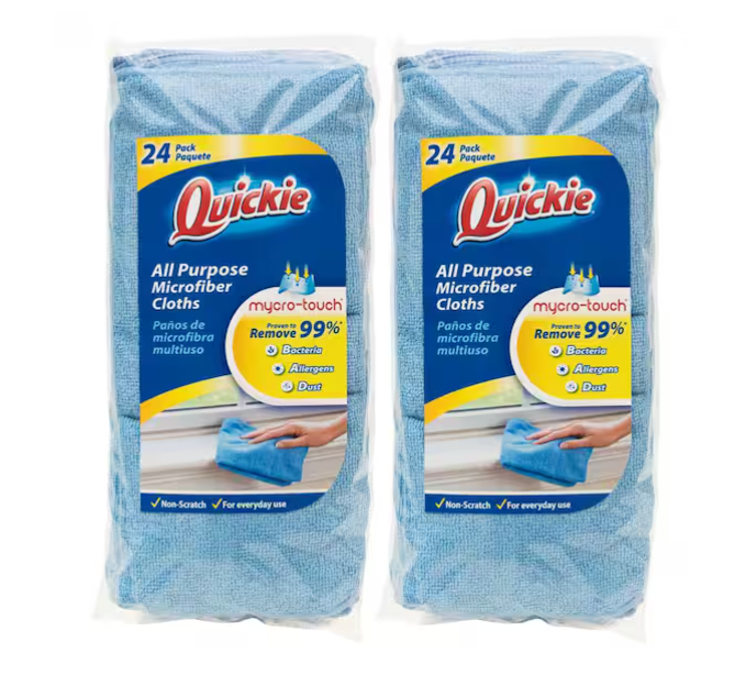 14 in. x 14 in. Microfiber Towels (2 x 24-Pack)